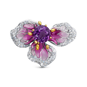 YP02470_BRP_EVW_AM_WJ Брошь (Ag 925)