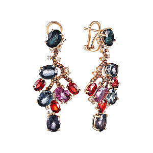 ER-34287_YGDWSASP Серьги (Au 585)