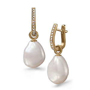 СПет15 Ж-Ббар Серьги (Au 585)