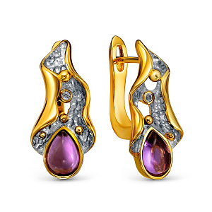 YE02482_SR_AM_BT_YG Серьги (Ag 925)