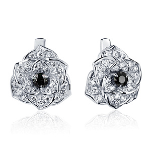 ПС-040Ч-02 Серьги (Pt 950)