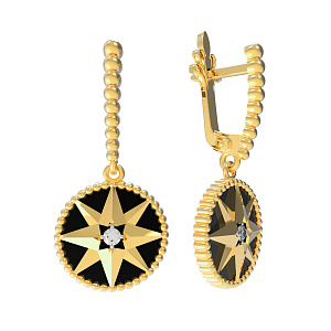 09-Т-2649-1 +серт. Серьги (Au 585)