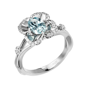 1_04223 (аква) Кольцо (Au 585)