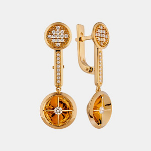 Зс-2990 ж Серьги (Au 585)