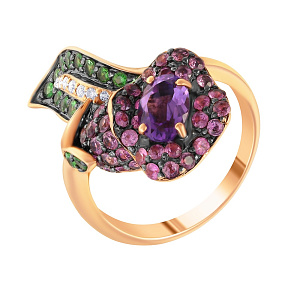 R38456A014RB001_KO_PS_AM_TV_PINK Кольцо (Au 585)