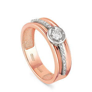 1-0251-1000 №9-17 Кольцо (Au 585)