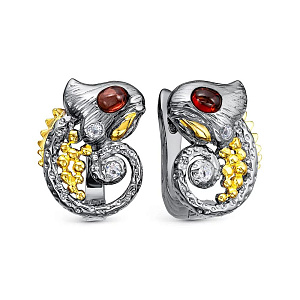 YE02527_SR_GR_BJ Серьги (Ag 925)