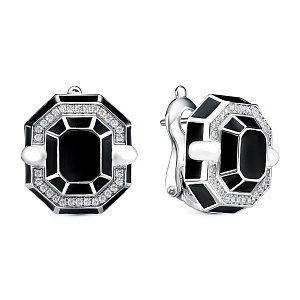 HPR4023-E_SR_ENAM_WG Серьги (Ag 925)