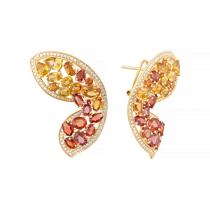 SB00235E-YOSYS_SR_SM_YG Серьги (Au 585)